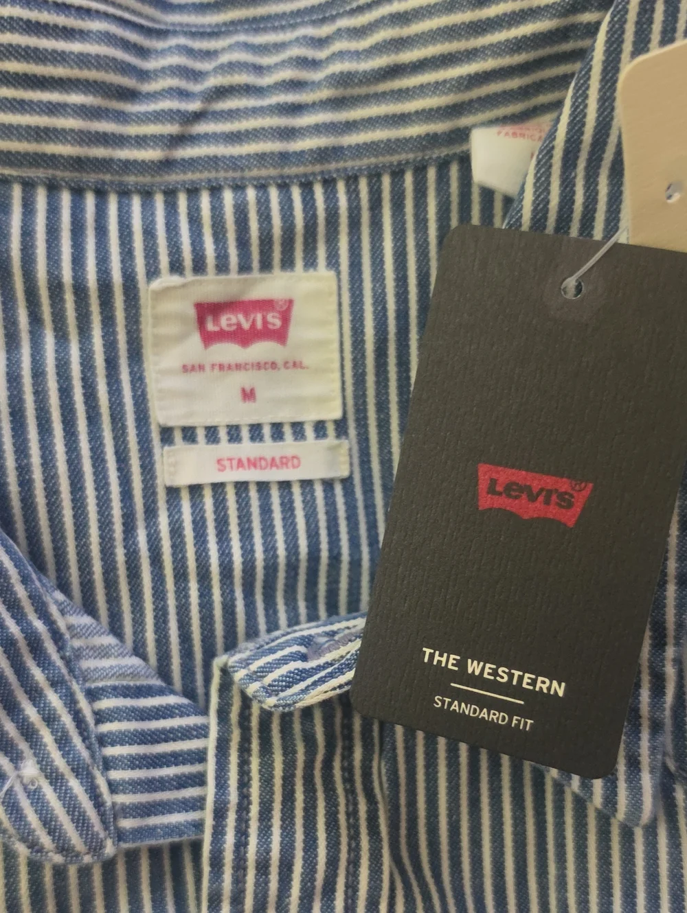 Levi's Men's Classic Picadilly Striped Short Sleeve Snap Western Shirt Size M